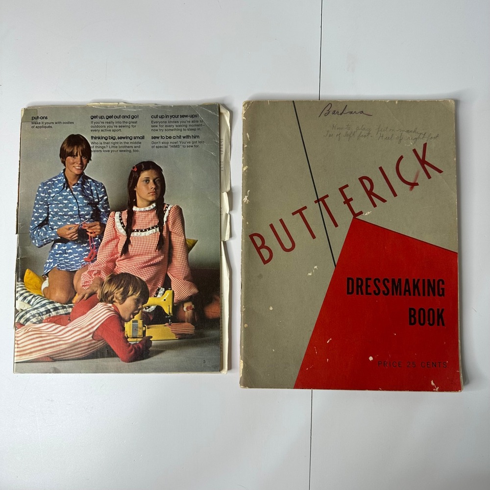 Vintage Butterick Dressmaking Book 1946 & Simplicity Let Yourself Sew 1970s Lot